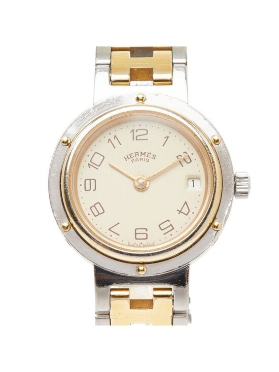 Hermes Clipper Watch Beige Gold Silver Stainless Steel main image 4